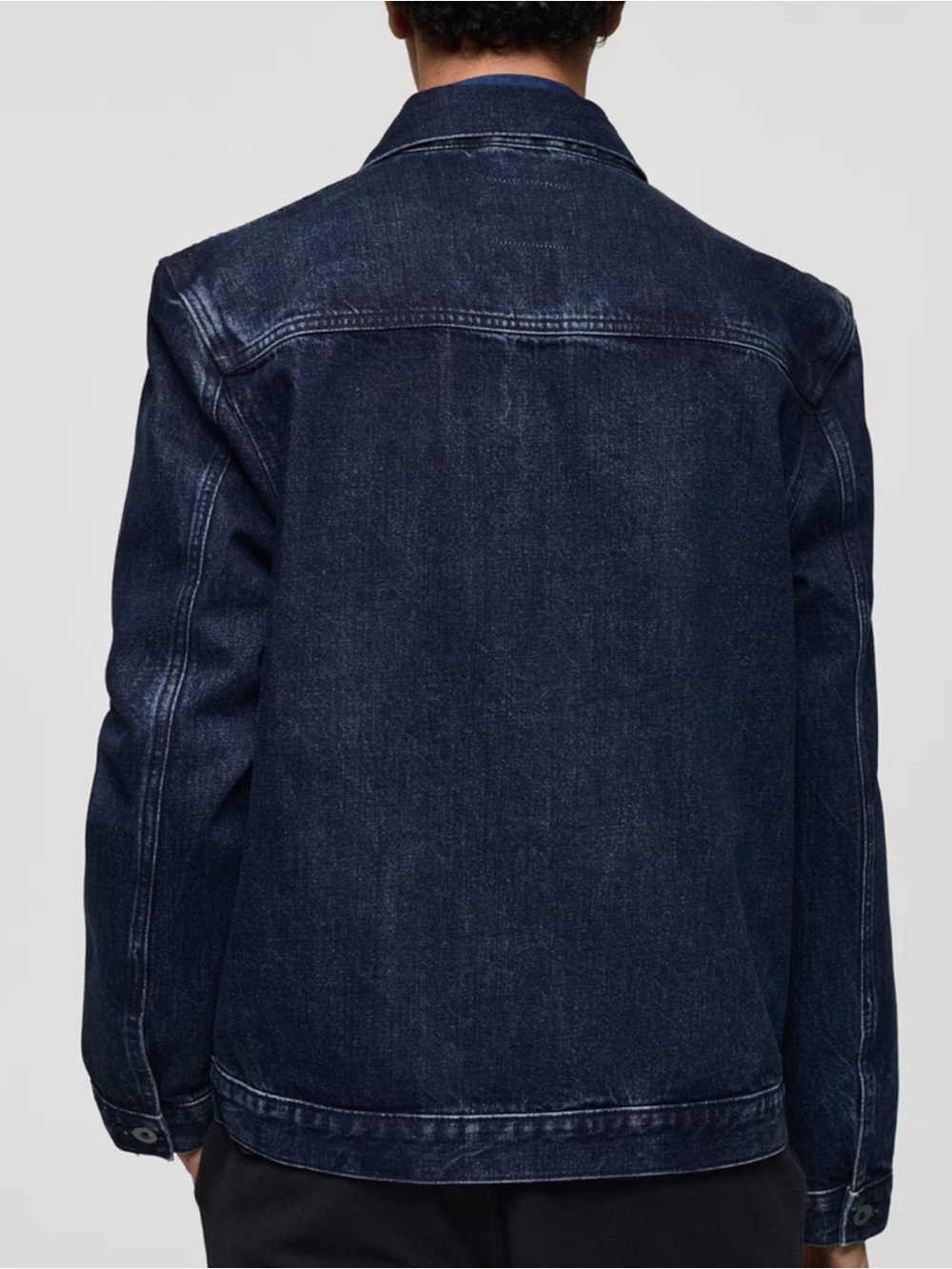 Mango Men's Dark Indigo Denim Chore Jacket - Picture 3 of 7
